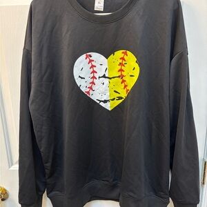 NWOT Baseball/Softball XL Black Sweatshirt